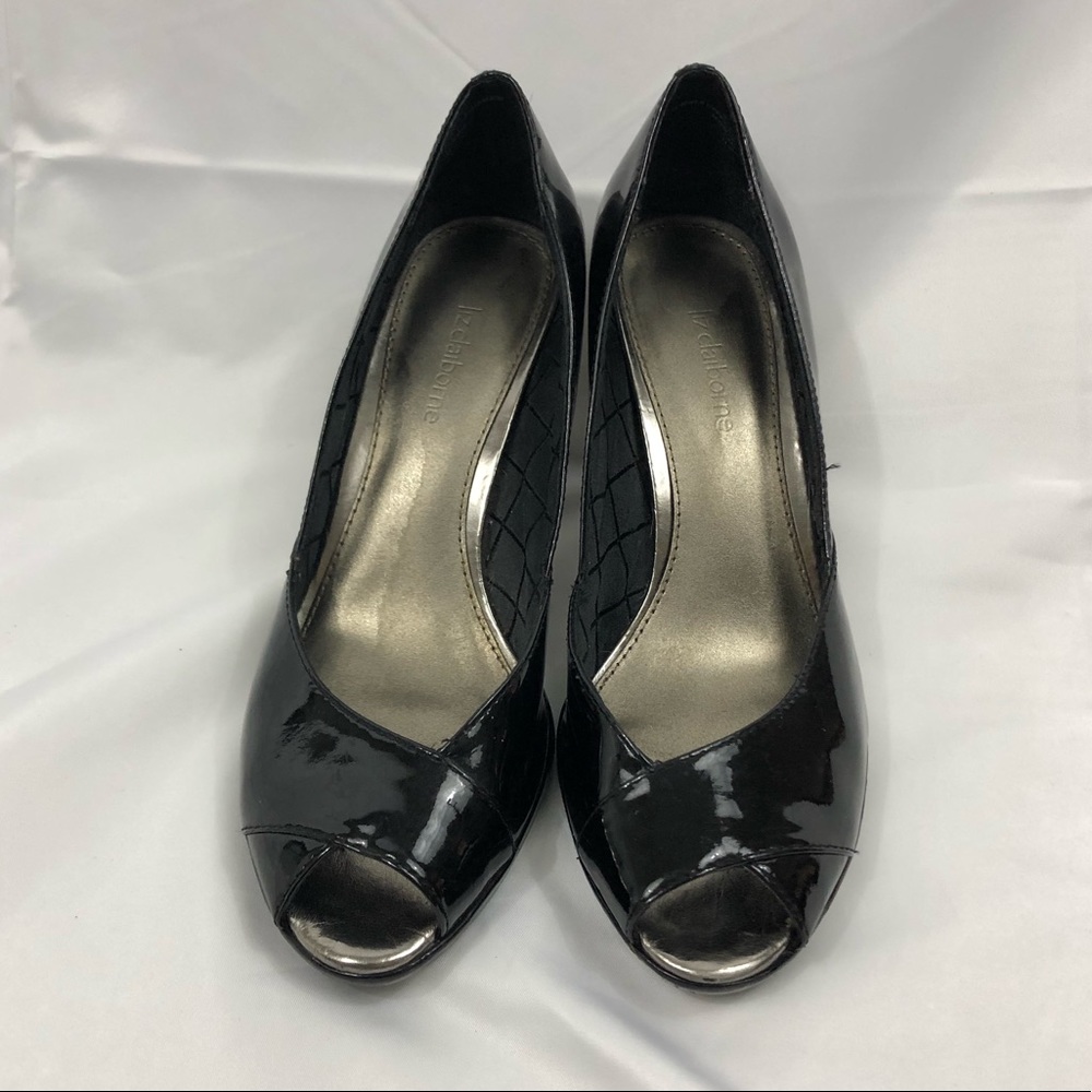 Liz Claiborne Black Peep Toe Joelle Pumps